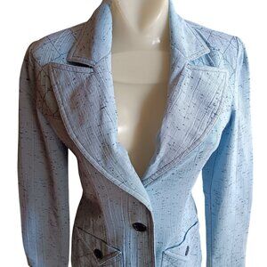 sz 5 True Vintage Blazer Jacket Bobbie Brooks Textured Boho Quilted Pocket USA